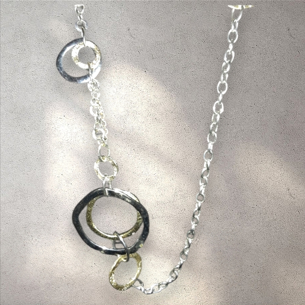 premier Designs two toned stamped necklace